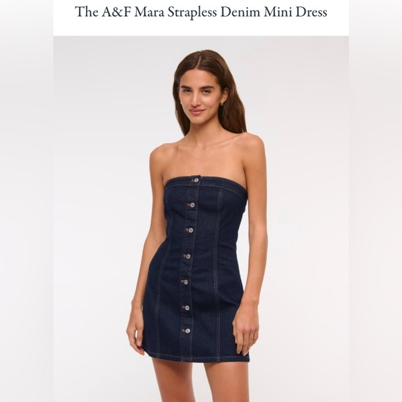 Abercrombie & Fitch Blue Strapless Sheath Dress - Picture 1 of 2